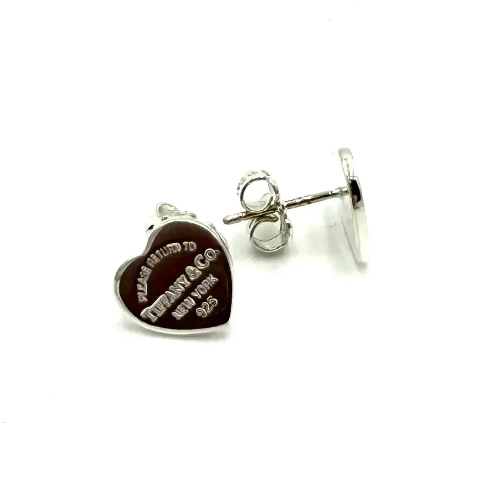 Sterling Silver Return to Tiffany Heart Tag Stud Earrings